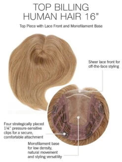 Top Billing 16" | Human Hair Lace Front Topper (Mono Top) 30 Top Billing 16" | Human Hair Lace Front Topper (Mono Top) -Gabor Store 0001 TopBilling16inHH cap construction