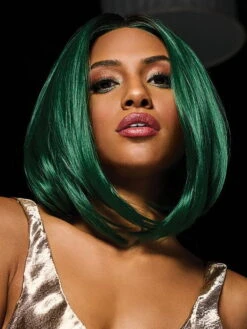 Green IRL | Synthetic Lace Front Wig (Mono Part) -Gabor Store 0008 HD GreenIRL Model1 Front2