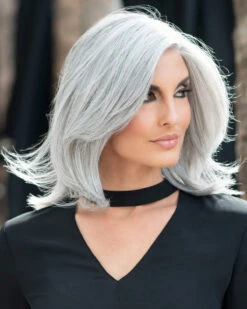 Zoey | Lace Front & Monofilament Human Hair Blend Wig By Envy 19 Zoey | Lace Front & Monofilament Human Hair Blend Wig By Envy -Gabor Store EV37012 Zoey MediumGrey side