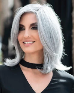 Zoey | Lace Front & Monofilament Human Hair Blend Wig By Envy 20 Zoey | Lace Front & Monofilament Human Hair Blend Wig By Envy -Gabor Store EV37012 Zoey MediumGrey side2