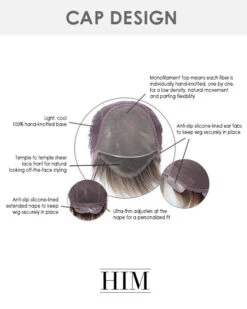 Chiseled | Average/Large Men's Lace Front & Monofilament Synthetic Wig By HIM -Gabor Store HC64001AL Chiseled Cap