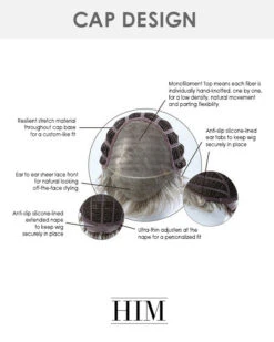 Sophistication | Average/Large Men's Lace Front & Monofilament Synthetic Wig By HIM 19 Sophistication | Average/Large Men's Lace Front & Monofilament Synthetic Wig By HIM -Gabor Store HC64003AL Cap Sophistication