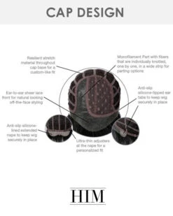 Daring | Average/Large Men's Lace Front & Monofilament Part Synthetic Wig By HIM -Gabor Store HC64007AL Cap Daring