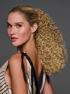 16" Coily Cinched Pony | Synthetic Ponytail -Gabor Store HD 16in Coily Cinched Pony Model 2 Front 1