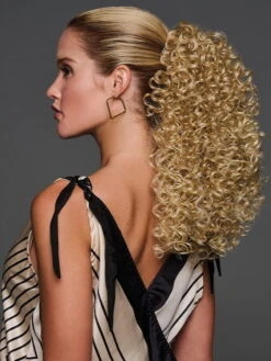 16" Coily Cinched Pony | Synthetic Ponytail -Gabor Store HD 16in Coily Cinched Pony Model 2 Side 3