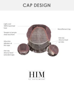 Gallant | Average/Large Men's Lace Front & Monofilament Synthetic Wig By HIM -Gabor Store HIM64011AL Gallant cap