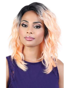 LDP-Eva | Lace Front & Lace Part Synthetic Wig By Motown Tress -Gabor Store MT31058 LDP Eva RT1B RoseGold side