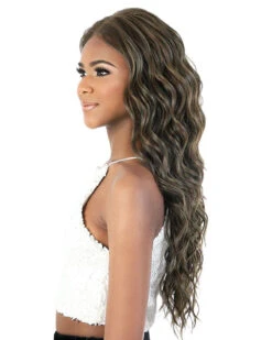 LS137 Fox | Lace Front Synthetic Wig By Motown Tress -Gabor Store MT31144 LS137FOX CamoGreen side