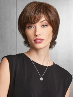 Top It Off With Fringe | Synthetic Hair Topper (Mono Crown) -Gabor Store Resized HD top it off with fringe model front 2