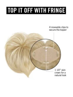Top It Off With Fringe | Synthetic Hair Topper (Mono Crown) -Gabor Store Resized top it off with fringe cap construction