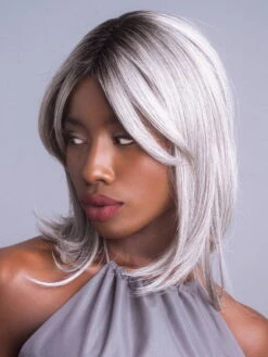 High Heat Mid Straight Topper | Synthetic Topper (Lace Part) -Gabor Store Straight Topper Salt Pepper MR 2