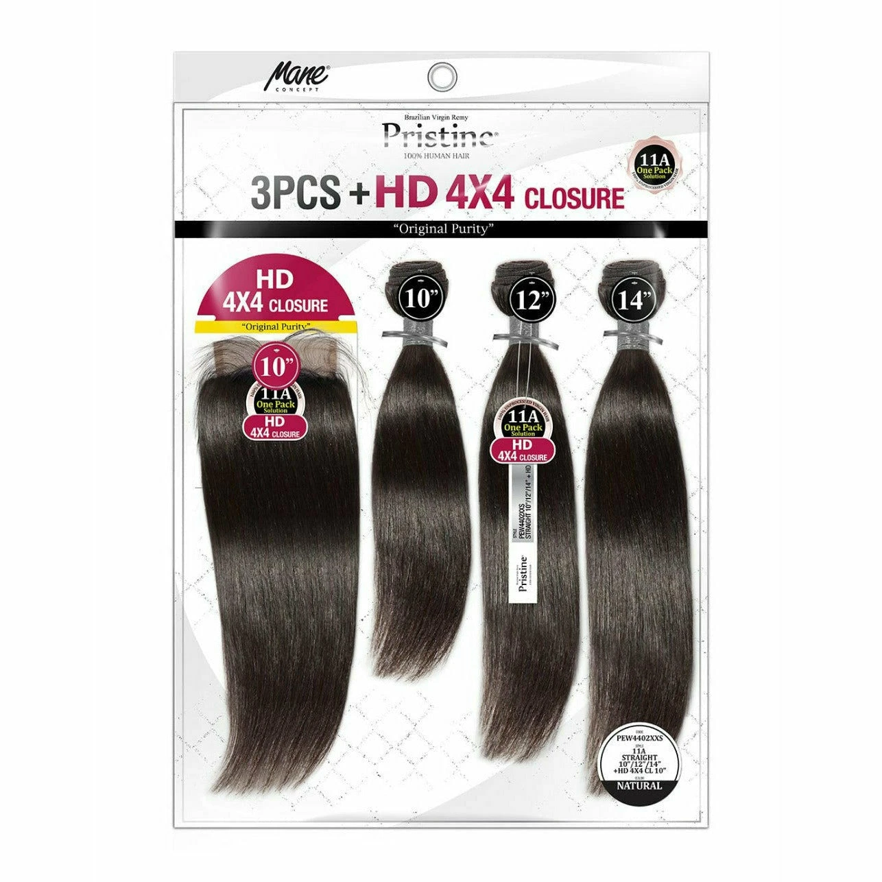 Pristine: 11A 100% Unprocessed Human Hair 3 Bundle + Closure Pack - Straight 4 Pristine: 11A 100% Unprocessed Human Hair 3 Bundle + Closure Pack - Straight - Image 2