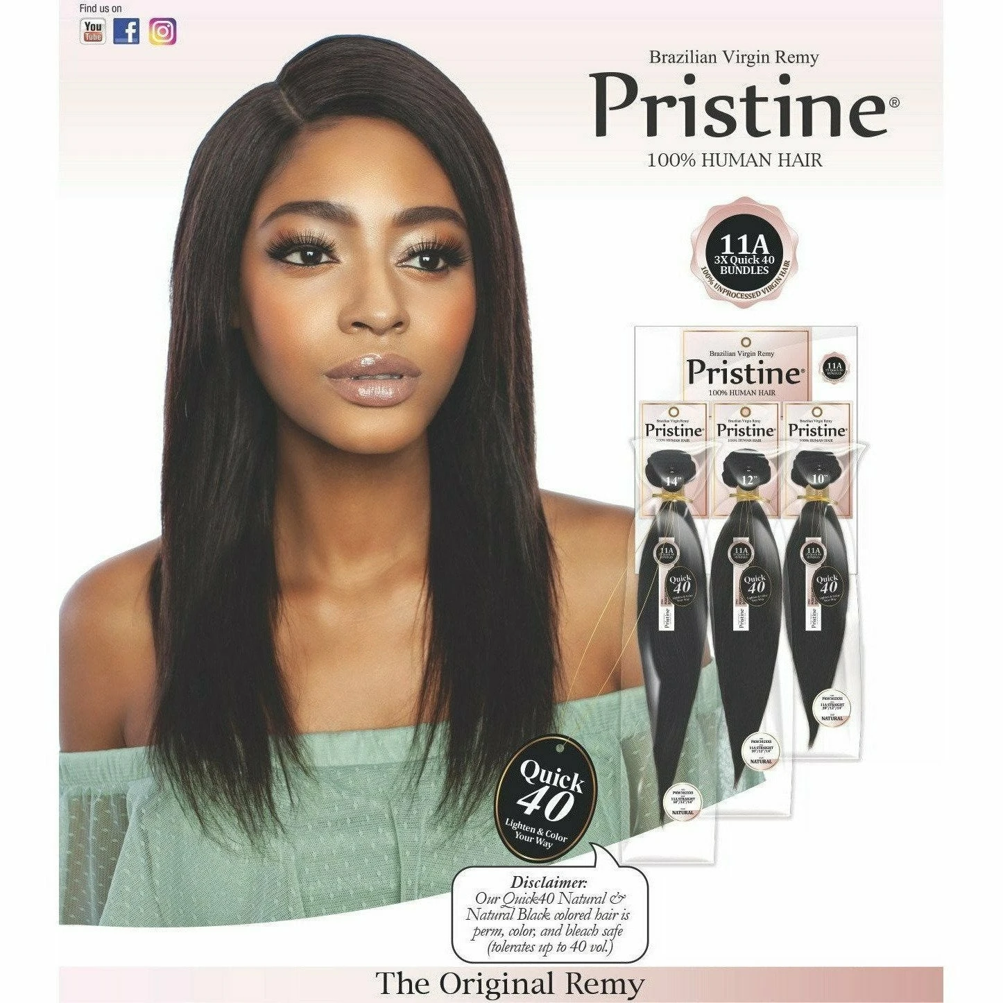 Pristine: 11A 100% Unprocessed Human Hair 3 Bundle Pack - Straight 4 Pristine: 11A 100% Unprocessed Human Hair 3 Bundle Pack - Straight - Image 2